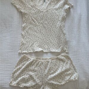 Brandy Melville Cream Pajama Set